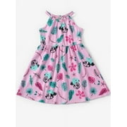 Disney Gilrs Dresses Minnie Floral Graphic Halter Fashion Tank Dress Summer Outfits Sizes 2-6